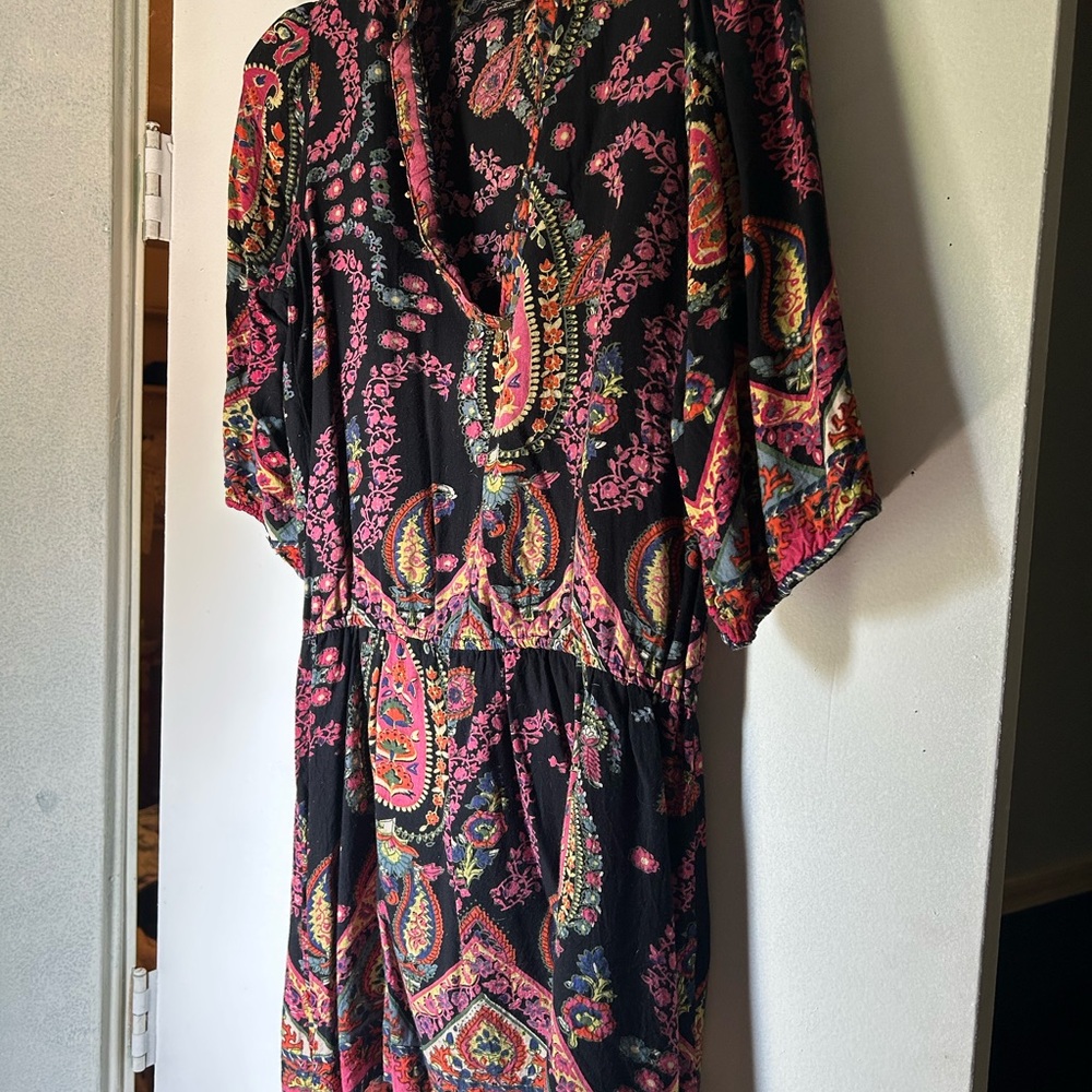 Angie Multicolor Paisley Long Sleeve Dress